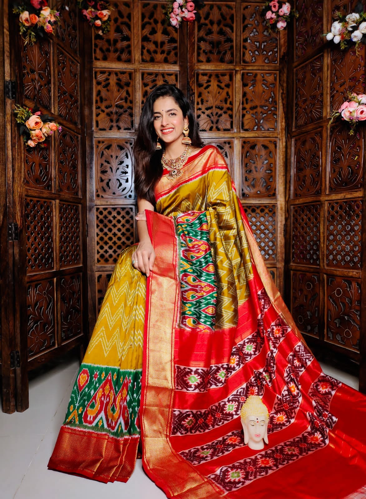 Kanchi Printed handloom Soft Silk Saree