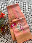 Pink Soft Silk Saree Digital Printed Design With Elegant Zari Border