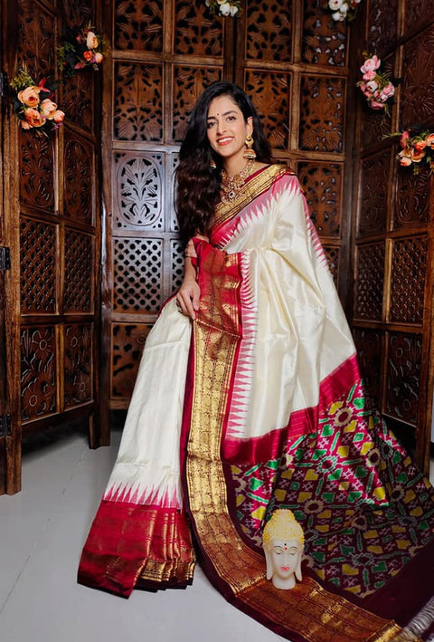 Sophisticated Kanchi Digital Ikkat Print Saree In Handloom Soft Silk