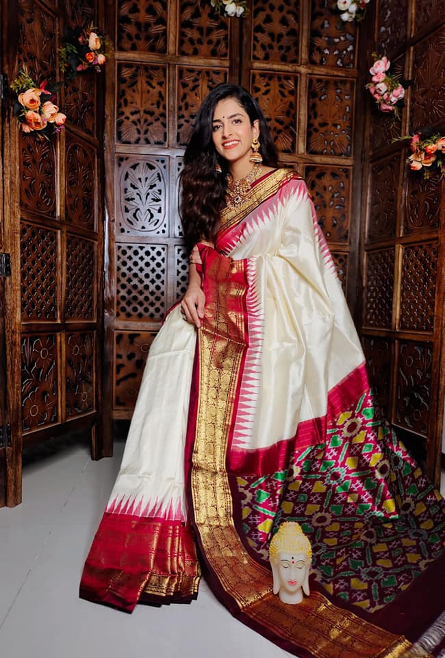 Sophisticated Kanchi Digital Ikkat Print Saree In Handloom Soft Silk