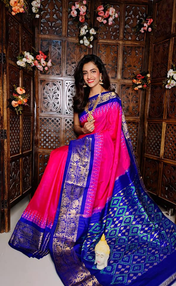 Opulent Traditional Kanchi Soft Silk Saree With Digital Ikkat Detailing