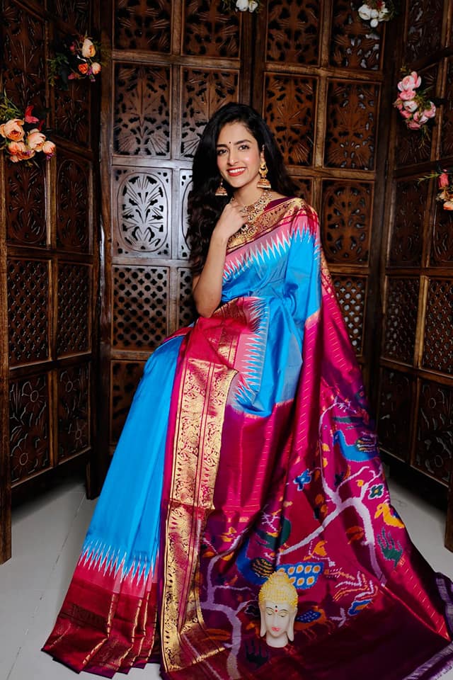 Alluring Kanchi Soft Silk Saree With Artistic Digital Ikkat Patterns