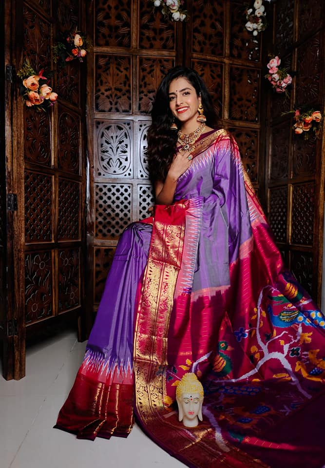 Kanchi Printed handloom Soft Silk Saree