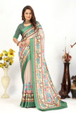 Grace In Every Drape Beige Viscose Georgette Silk Saree