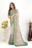 Grace In Every Drape Beige Viscose Georgette Silk Saree