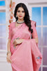 Luxurious Viscose Pink Party Wear Saree With Running Blouse For Womens
