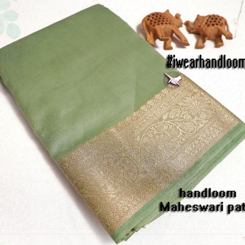 Grace Gleam Engaging Sea Green Tissue Silk Weave Saree