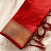 Starry Weaves Magnificent Red Handloom Silk Saree With Galaxy Glow