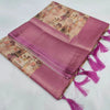 Soft And Flowing Pink Digital Print Saree In Pure Soft Silk