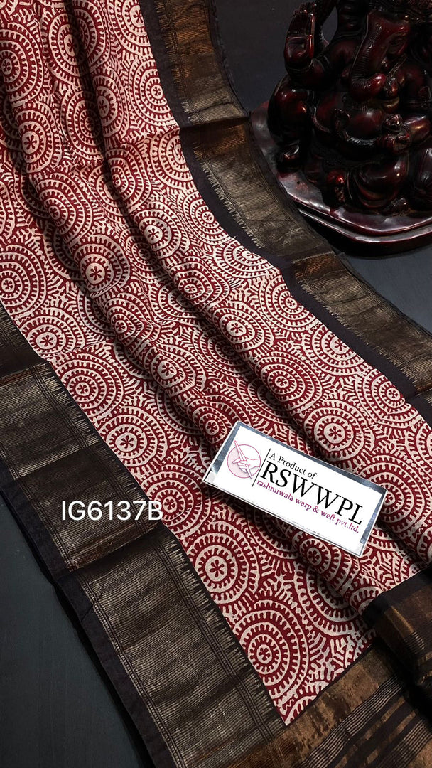 Extremely beautiful Red Assmi Pattu saree with striking Grey border detailing