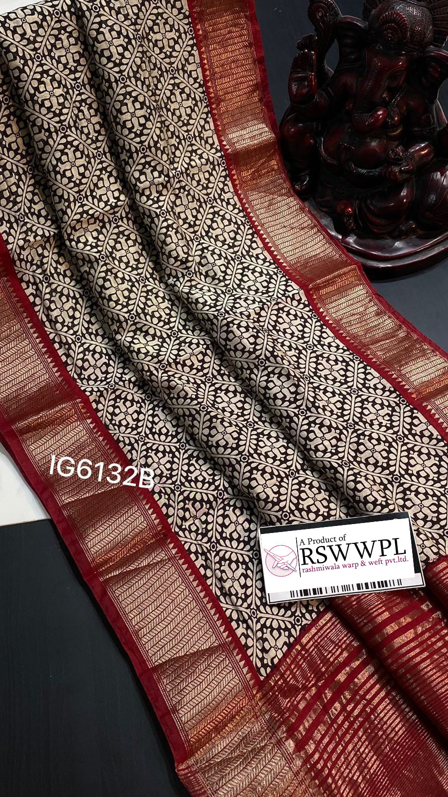 Women Blue Color Floral Print Silk Saree