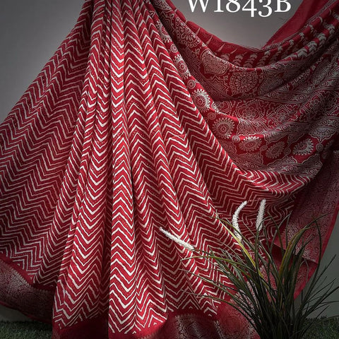 Beautiful Maroon Color Fancy Printed Silk Saree