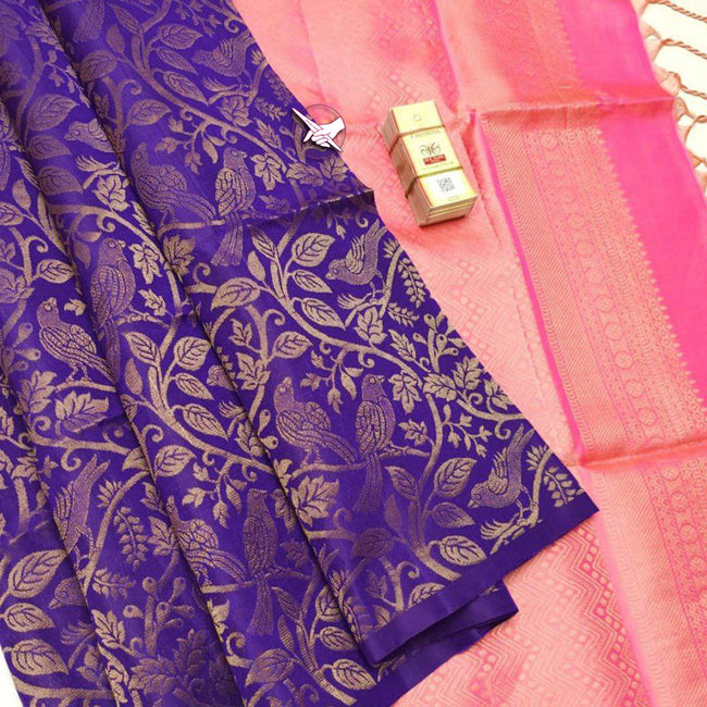 Blue Essence Artistic Kanchipuram Weaving Silk Saree