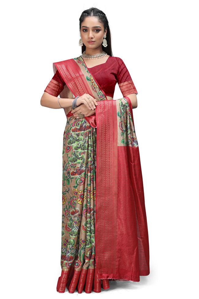 Shop Designer Kalamkari Print Sarees