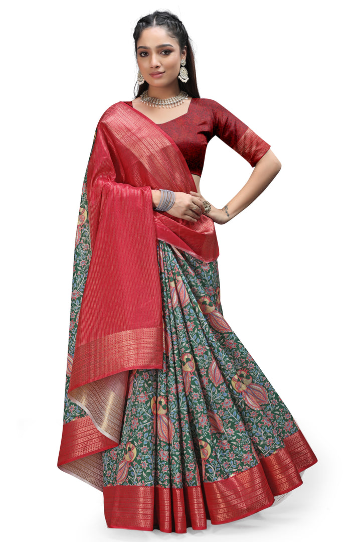 Authentic Kalamkari Print Handloom Sarees
