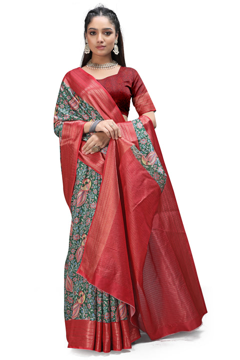 Authentic Kalamkari Print Handloom Sarees