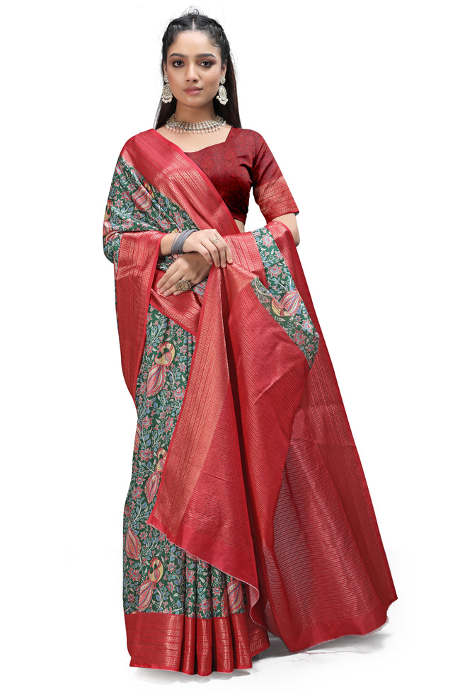 Authentic Kalamkari Print Handloom Sarees