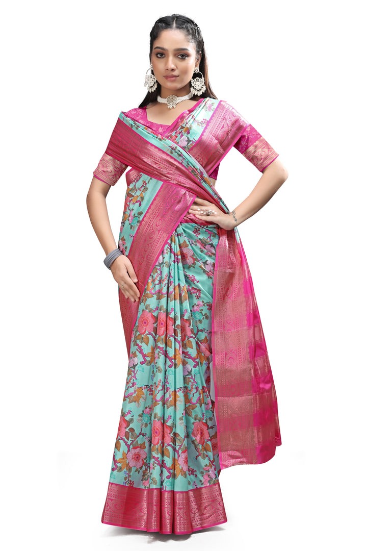 Designer Wear Kalamkari Print Sarees Online