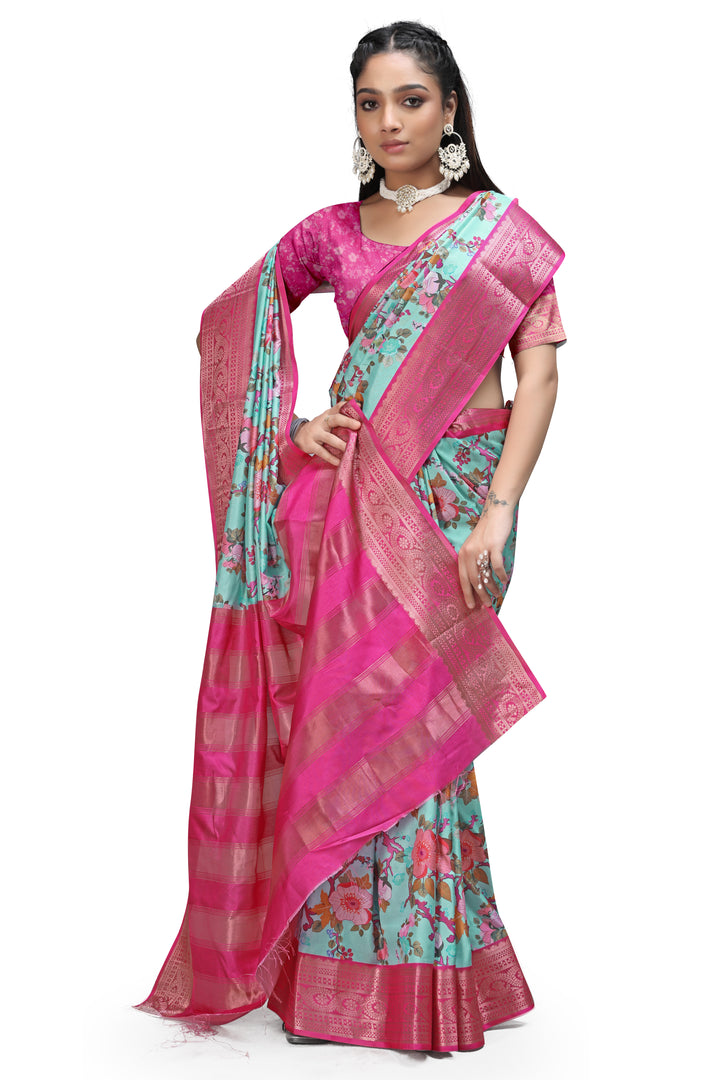 Designer Wear Kalamkari Print Sarees Online