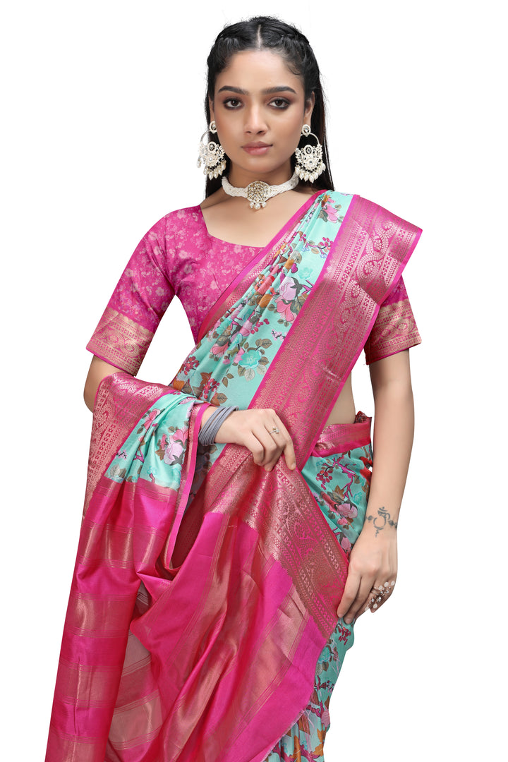 Designer Wear Kalamkari Print Sarees Online