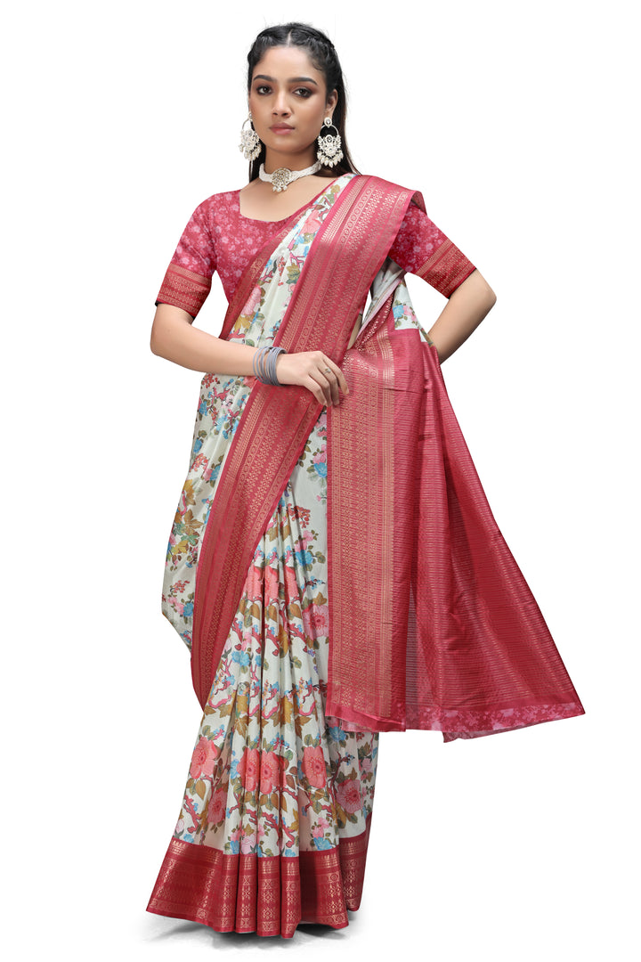 Exclusive Kalamkari Print Party Wear Sarees
