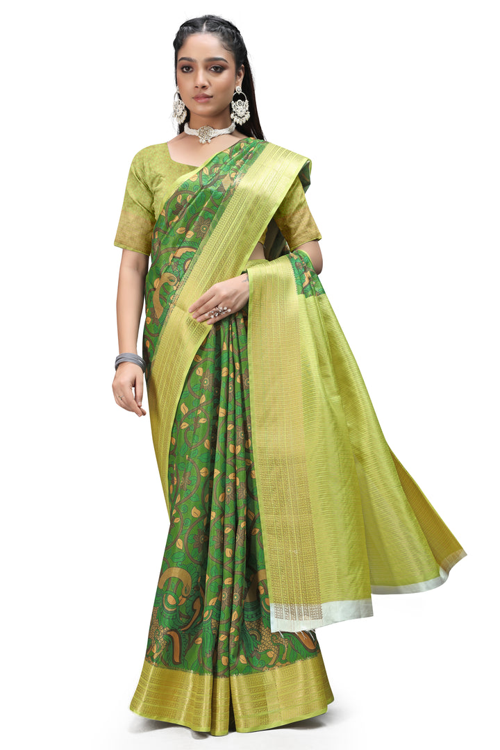 Buy Kalamkari Print Sarees with Blouse Piece