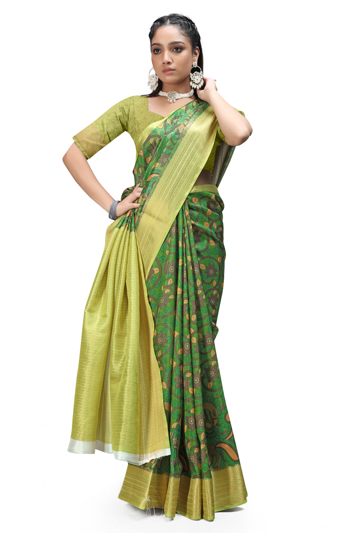 Buy Kalamkari Print Sarees with Blouse Piece