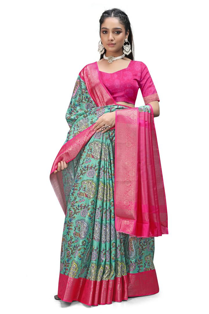 Elegant Journeys in Kalamkari Print Drapes
