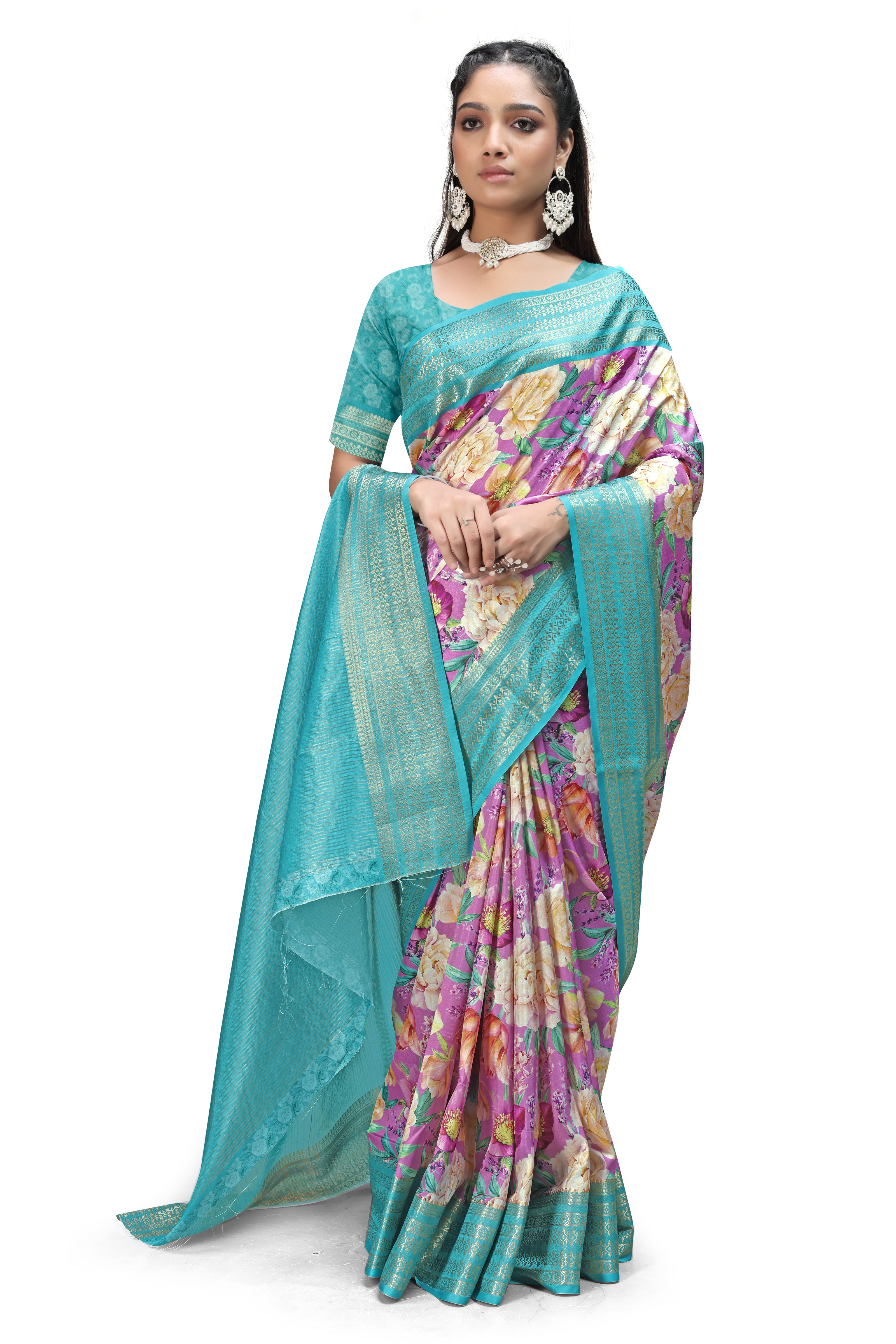 Floral Digital Print Sarees Online Shopping