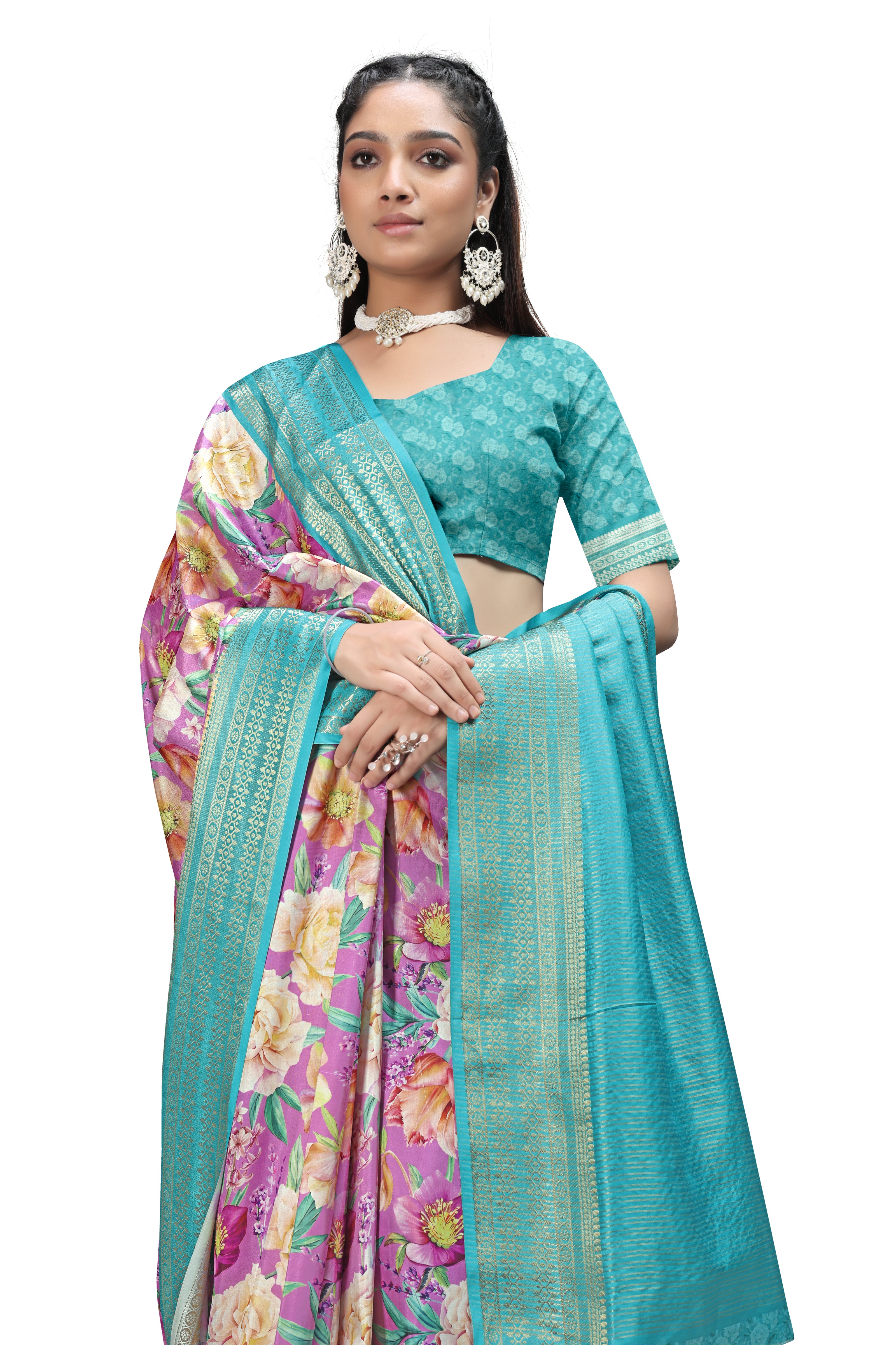 Floral Digital Print Sarees Online Shopping