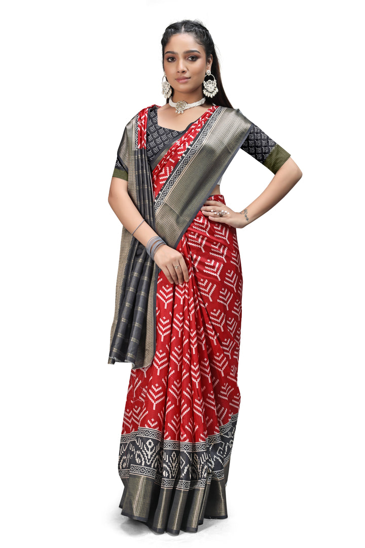 Vibrant Tales – ikkat Print Sarees Online