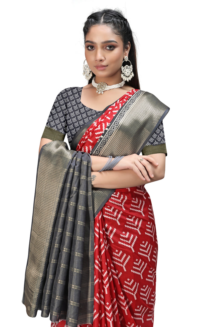 Vibrant Tales – ikkat Print Sarees Online