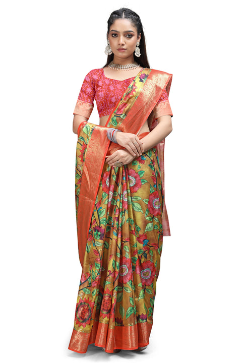 Woven Artistry – Kalamkari Print Sarees Online