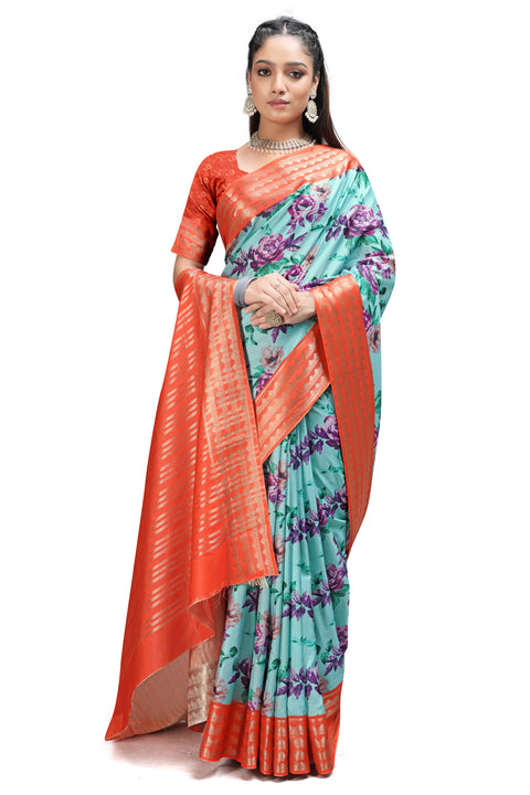 Shop Lightweight Floral Digital Print Sarees
