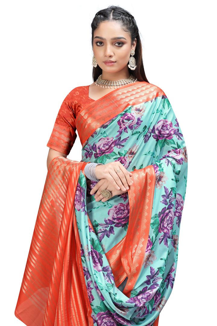 Shop Lightweight Floral Digital Print Sarees