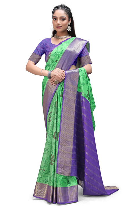 Shop Premium Floral Digital Print Sarees Online