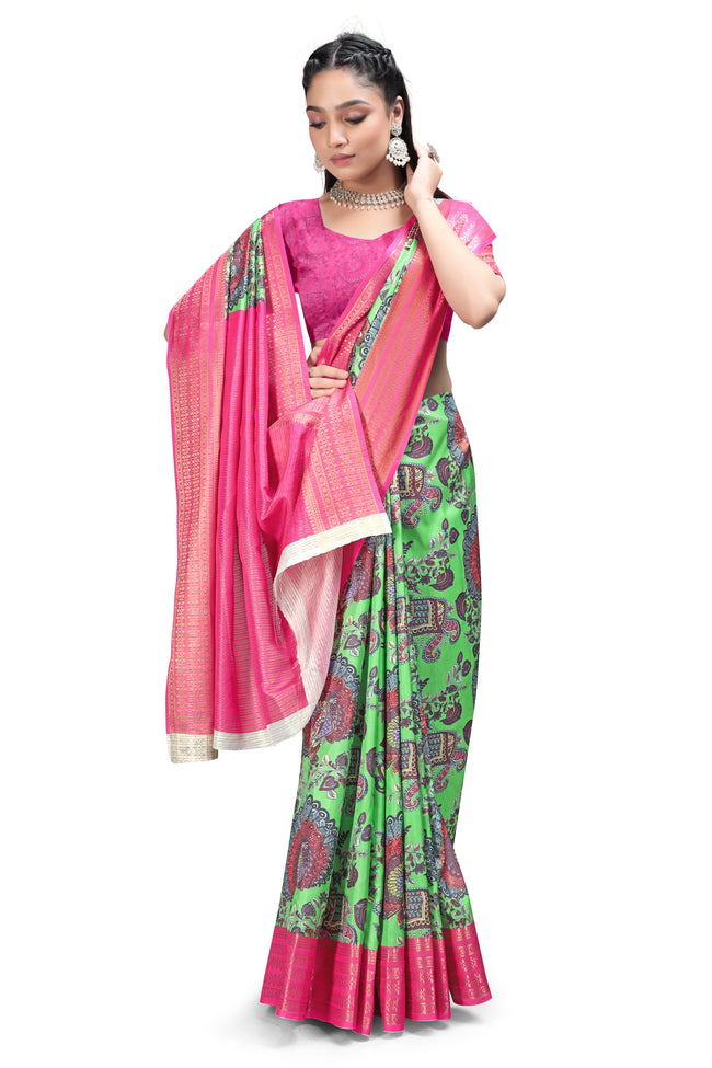 Art in Motion – Kalamkari Print Sarees Online