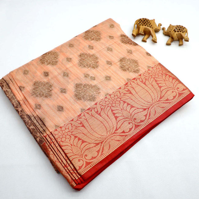 Peach Regal Threads Saree
