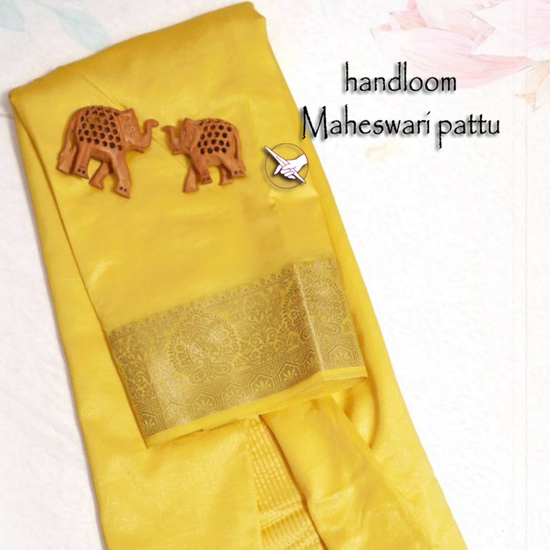 Timeless Threads Engaging Yellow Soft Silk Tissue Saree