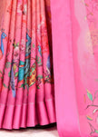 Fancy Viscose Georgette Silk Pink Printed Saree