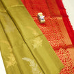 Appealing Mehendi Green Silk Threads Premium Saree For Celebrations