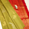 Appealing Mehendi Green Silk Threads Premium Saree For Celebrations