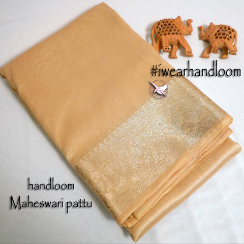 Loomed Allure Cream Tissue Silk Saree For Elegant Affairs