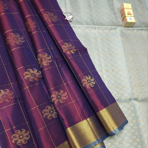 Cultural Canvas Artistic Purple Lichi Silk Drape Saree