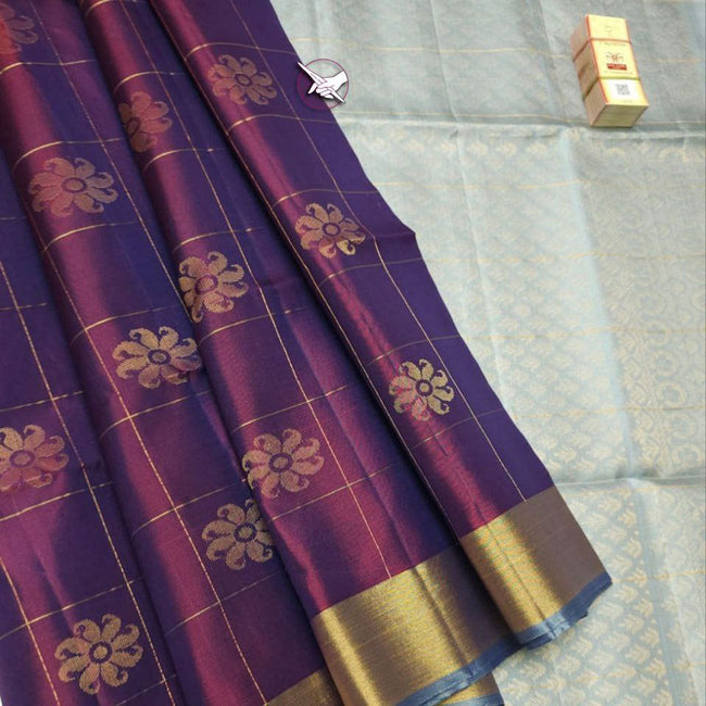 Cultural Canvas Artistic Purple Lichi Silk Drape Saree