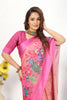 Fancy Viscose Georgette Silk Pink Printed Saree