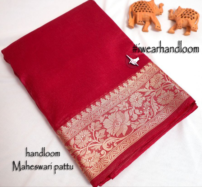 Chic Traditions Engaging Maroon Woven Tissue Silk Saree