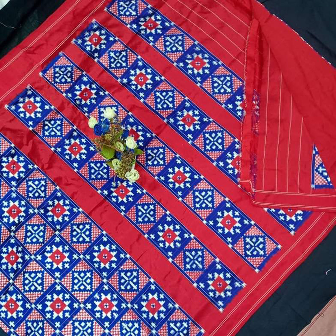 Blue Color Printed Butter Silk Saree