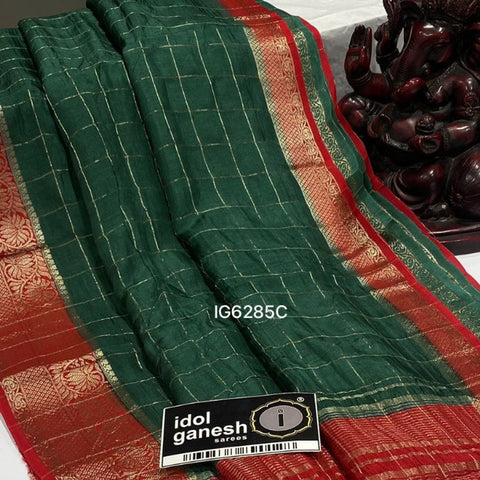 Ethereal Weaving Dark Green Assam Silk Saree