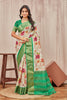 Floral Printed Mysore Crepe Light Beige Saree With Blouse